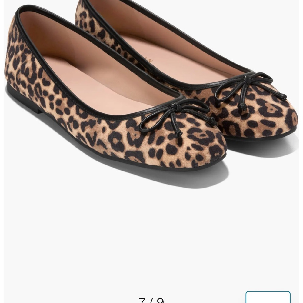 Cole Haan Leopard Print Flats with Black Trim-New